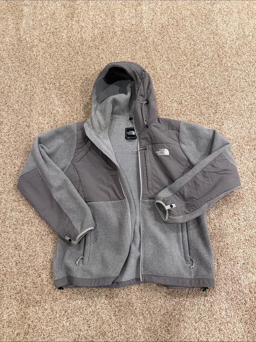 The North Face Two-Tone Gray Hooded Fleece Jacket